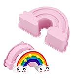 Groß Regenbogen kuchenform kinder Lebensmittelechte Silikonform Backen kuchenform Silikon Schokoladen Motivbackformen Geburtstagskuchen Kuchenformen Silikonform Regenbogen 3D für DIY Brot, Schokolade