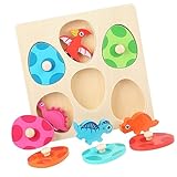 BESTonZON Dinosaurier Puzzle Aus Holz Für Kinder Pädagogisches Puzzle Spielzeug Dinosaurier Spielzeug Für Kinder Von 3–5 Jahren Dinosaurier Ei Puzzle Spielzeug Kognitives Spielzeug