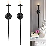Kedemas Wandkerzenleuchter, 2er-Set, großer Wandkerzenhalter, gedrehte Kerzenleuchter, Wandhalterung, Metallkerzenhalter, Dekoration für Esszimmer, Wohnzimmer, Büro, Badezimmer, 60cm