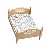 CIYODO 1stk Mini-doppelbett Miniaturmöbelmodell Puppenmöbel Bett Holzspielzeug Schlafzimmer Spielmöbel Puppenhaus-miniaturbett Wohnaccessoires Dekor Holzbett Requisiten Stoff Hölzern Kind