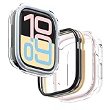 elago Duo Case kompatibel mit Apple Watch 10/9/8/7/SE/6/5/4, 1 Hülle + 2 Teile, Hard PC + TPU, Vollschutz, Bildschirmzugang (Transparent/Schwarz,Gelb,Dunkelgrau,Blau,Rosa, 42mm)