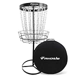 7RiversART Disc Golfkorb Tragbares Disc Golf Target mit Heavy Duty 24 Ketten Disc Golfplatz Korb Kommen mit Tragetasche Schwarz