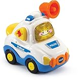 VTech Tut Tut Baby Flitzer - Polizei – Spielzeugauto mit Musik, aufleuchtender Taste, spannenden Sätzen und Geräuschen – Für Kinder von 1-5 Jahren