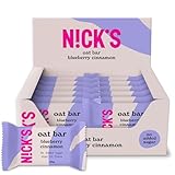 NICKS Haferriegel Blaubeer-Zimt, Flapjack-Snack, Vegan, Ballaststoffreicher Oat bars ohne Zuckerzusatz (12x35g)