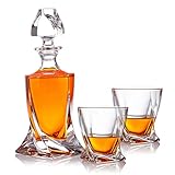 polar-effekt 3-TLG Karaffe Gläser Whisky-Set - Geschenkset aus Glas - Whiskey Dekanter 800ml mit 2 Whiskygläser 300ml für Rum, Scotch, Cognac - Geschenk-Idee für Männer - mit Geschenkbox