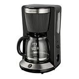 Russell Hobbs Filterkaffeemaschine [1,25L,1100W] Brontë Black (WhilTech-Brühtechnologie, Tropf-Stopp, Warmhalteplatte, Glaskanne, Wasserstandsanzeige, Pause & Gießen-Funktion) Kaffeemaschine 26780-56