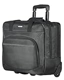 VEVOR Laptop Trolley 43x21x41 cm, passend für Laptops bis zu 39,6 cm (15,6 Zoll), Aktenkoffer, Notebook Trolley mit Teleskopgriff, Notebooktasche, Laptoptasche für Arbeit, Reisen, Büro, (Schwarz)