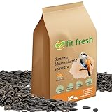 Fit Fresh Schwarze Sonnenblumenkerne 25 kg Wildvogelfutter ganzjähriges Futter Vogelfutter Jungtiere geeignet Winterfutter 25kg