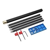 Lfhelper Drechselwerkzeuge 4tlg Drehmeißel Set mit Griffverlängerung, Holzbearbeitungs Drechselmesser Drechseleisen mit Rundkopf, Vierkantkopf, Diamantkopf, Diamant-R-kopf