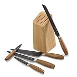 Echtwerk Küchenmesser Set aus hochwertigem Stahl, 6-teiliges Messerset mit Holzblock aus Pakkaholz, Küchenmesser-Set, Spezialstahl, Extrem scharf, Black-Edition