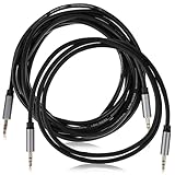 HOLIDYOYO 2 Stück Audio Kabel Teiliges und Aux Klinkenkabel für Kopfhörer Auto Stereogeräte Hochwertige Signalübertragung Klares Klangbild Geringes