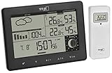TFA Dostmann Funk-Wetterstation Elements, 35.1158.01, mit Außensender, Wettervorhersage, deutsches Display, Mondphase, schwarz, (l) 158 x (b) 26 (57) x (h) 119 (117) mm