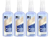 Schwarzkopf Blonde Aufheller S1 Stufe 3 (4x 125 ml), Aufhellspray zum Haare aufhellen um bis zu 2 Stufen für eine strahlende, sonnengeküsste blonde Haarfarbe, Formel mit Argan-Öl