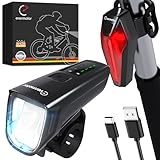 evermotor 100Lux LED Fahrradlicht-Set mit StVZO-Zugelassen, USB-C Aufladbar Fahrradlampe Vorne + Rücklicht Fahrrad Blinker Super Hell Fahrradbeleuchtung Zubehör, IPX5 Wasserdicht, 9h Akkulaufzeit