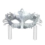 PLCPDM Glitzernde Maskerade Halbgesichtsbedeckung Elegante Leichte Einfach Zu Tragende Kostüm Requisite Für Mottopartys Quasten Maskeraden Halbgesichtsmaske