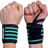 JSM FITNESS Handgelenk Bandagen Gym – Wrist Straps Gym – Handgelenkschoner & Handgelenkstütze Sport – Handgelenkbandagen Gym für Krafttraining – 56 cm Wrist Wrap Gym, Klettverschluss, 2 Stück