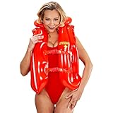 W WIDMANN MILANO Party Fashion 04836 - Aufblasbare Schwimmweste, Weste für Bademeister, Lifeguard oder Rettungsschwimmer, Beachparty, Karneval, Mottoparty