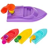 Vaguelly 1 Satz Mit 4 Ballonbetriebenen Spielzeugen Mini-Rückstoßboot Spielzeugbadewanne Segelboote DIY-Ballonbetriebene Boote Nautische Landschaftsdekoration Für Kinder Partygeschenke