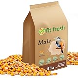 Fit Fresh Futtermais Mais gelb Tauben, Huhnerfutter, Karpfen, Geflugel Wild Futter 25KG