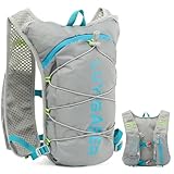 Donaky Trinkrucksack Laufweste Trailrunning Rucksack Damen Herren, Ultraleicht Laufrucksack Reflektierend Lauf Weste Fahrradrucksack für Sport Radfahren Klettern Wandern Trail Marathon, Grau