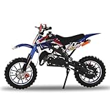 Sinuyie 49cc Dirt Bike für Erwachsene & Kinder, gasbetriebenes Mini-Trail-Bike, 2-Takt-Geländemotorrad mit 40 km/h Geschwindigkeit, Bergaufstieg, leichter Aluminiumrahmen, Scheibenbremse hinten und