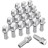 20 Stück MIKKUPPA Radschrauben Radbolzen M14x1,5 - Schaftlänge: 28mm,Kegelbund 60°,Schlüsselweite: 17mm (Chrome Silber)