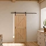 inova Holzschiebetür Komplettset 900x2150mm Eiche Vintage offene Laufschiene in schwarz