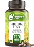 Element One Rhodiola Rosea Kapseln, 5% Rosavin, 3% Salidrosid, 120 Stück 500mg Rhodiola-Rosea Extrakt pro Kapsel - hochdosiertes Rhodiola-Pulver - Rosenwurz Wurzel Kapseln - 4 Monatsvorrat - vegan