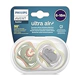 Philips Avent Ultra Air Schnuller, 2er-Pack – BPA-freier Schnuller für Babys von 6 bis 18 Monaten (Modell SCF085/17)