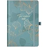 Terminkalender 2026 - A5 Kalender 2026 von Jan. 2026 bis Dez. 2026, Kalender 2026 Buchkalender, Wochenplaner 2026 mit Innentasche, Elastischer Verschluss, 21.3 x 14.7cm