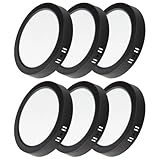 LUXULA LED Aufbauspot flach Schwarz 6 Stück, 6W 600lm Ø109x28mm, IP44 LED Aufputz, Spot CCT 3000K 4000K 6000K einstellbar, Deckenlampe Aufputz Aufbauleuchte, Spot für Bad, Küche, Flur & Wohnzimmer