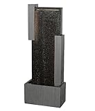 Dehner Gartenbrunnen Minerva, Terassenbrunnen frostbeständig, Brunnen für Außen, mit LED Beleuchtung,ca. 100 x 38 x 23 cm, Polyresin, schwarz