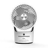 Fakir prestige TVC 360 – Leiser Designer-Tischventilator mit Fernbedienung I Ventilator mit Timer, vertikaler 90° Oszillation, 3 Geschwindigkeitsstufen & 360-Grad-Belüftung I Weiß/Schwarz I 45 Watt