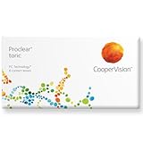 Proclear Toric, torische Monatslinsen weich, 6 Stück / BC 8.8 mm / DIA 14.4 / CYL -0,75 / Achse 180 / -01,50 Dioptrien