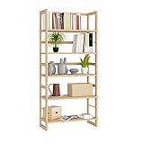 Casaria® Badregal Standregal Holz 5 Böden 58x27x136 cm Groß Stehend Offen 50kg Belastbarkeit Kiefer Bad Badezimmer Küche Wohnzimmer Keller Regal Natur