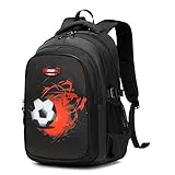 Asge Schulrucksack Jungen Teenager Schulranzen Mädchen 3 5 Klasse Ranzen Ergonomischem Kinder Fußball Druck Rucksäcke 8 10 15 Jahre School Bags for Boys Wasserdicht für Schultaschen Schule