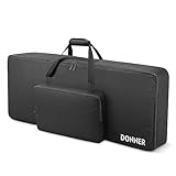 Donner Keyboardtasche 61 Tasten, 104 x 41 x 13 cm wasserdichte Keyboard Tasche 10 mm Dicke Polsterung Gepolstert Gig Bag, Schwarz
