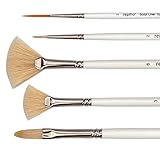 Fächerpinsel Schlepperpinsel Katzenzungenpinsel Set von repino - Pinselgrösse 2, 2, 6, 3 und 6