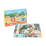 LLTCMYGS 12 Tier Holz-Fädelspielzeug, Montessori Lernspielzeug zur Entwicklung der Feinmotorik für Kleinkinder