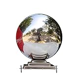 PZOFERLIN Dekorative Kugel aus Edelstahl Gartenkugel aus Edelstahl, Mehrfarbig, mehrere Größen, mit Sockel(Silver,450mm)