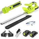VOERJIA 20-Zoll Heckenschere Akku, 2 x 2000 mAh Akku Heckenschere, 21V Heckenschere Elektrisch, 50CM Dual Action Klinge, 750W Heckenschneider für Garten, Sträucher und Randpflanzen