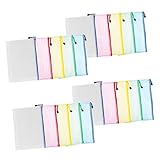 HOMSFOU 20 Stück Mesh Reißverschlusstaschen Wasserdichte Dokumentenaufbewahrung Transparente PVC File Bags für Bürobedarf für Lehrer und Büroangestellte
