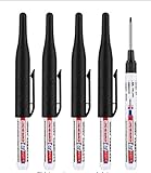 Mehrzweck-Tieflochmarker, lange Spitze, wasserfest, bunt, Tischler-Stift für Badezimmer, Holzbearbeitung, Dekoration, Permanentmarker, Mehrzweck, wasserdicht, Tischler, 4 Stück