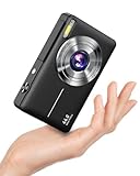 Digitalkamera 1080P FHD Fotokamera 44MP Fotoapparat Digital Kompaktkamera 16X Digitalzoom Einfache Vlogging Kamera Tragbare Kompakt Digitalkamera für Kinder Teenager Senioren Anfänger(Schwarz)