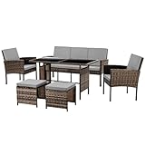 SVITA Denver Polyrattan Gartenmöbel Set 7 Personen...