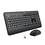 Logitech MK540 Advanced Kabellose Tastatur und Maus Combo für Windows, 2,4 GHz Unifying USB-Empfänger, Sondertasten, 3 Jahre Batterielaufzeit, Für PC, Laptop, QWERTZ-Layout - Schwarz