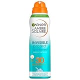 Garnier Sprühnebel Sonnenschutz-Spray mit LSF30, Unsichtbarer und wasserfester Sonnencreme zum Sprühen, Ambre Solaire Invisible Protect, 1 x 200 ml