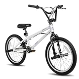 Hiland 20 Zoll BMX Freestyle Bike für Jungen mit 360 Grad Gyro & 4 Pegs, weiß bmxrad