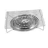 Lagerfeuer Grillregal Klappbare Outdoor BBQ Campinggrill Leichtes Mini Holzkohle Drahtgeflecht Tragbarer Kleiner Picknicktisch Topfhalterung Fleisch Lebensmittel Kochen Kit,Silber