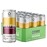 MaxiNutrition veganer 5g EAA / 3g BCAA-Drink (2:1:1) Mango-Passionfruit, 12 x 330 ml Einwegdose - MaxFive Vegan Refreshment mit Aminos aus Mais & Zuckerrohr, ohne Zuckerzusatz, ohne Koffein, 26 kcal